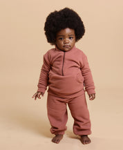 Conjunto Blusão e Calça Infantil Quentinho Soft | Liso Dark Rose