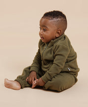 Conjunto Blusão e Calça Infantil Quentinho Soft | Liso Jungle Green