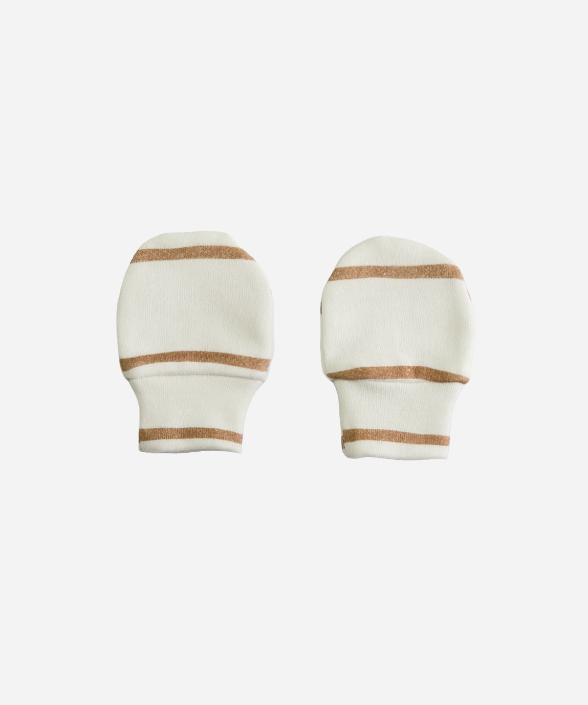 Luvinha Bebê Recém-Nascido Estampada Listras Caramelo (listras caramelo e Branco Off) — Coleção Back to Basics — 100% algodão fio egípcio, par unissex — MiniMalista Baby
