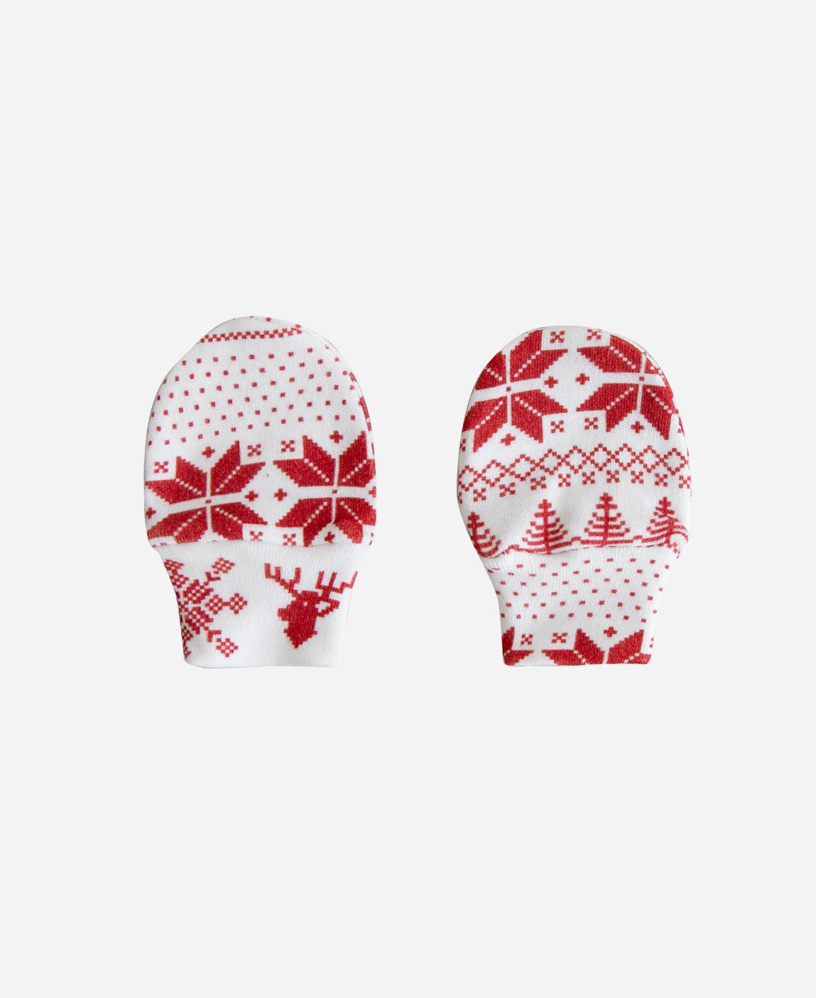 Luvinha Bebê Recém-Nascido Estampada Xmas Tricot - MiniMalista Baby - b2b, Baby, Christmas, com-desconto-mm10, Meia Estação, natal, Neutro, Unissex, Xmas -bebê-minimalista-estiloso