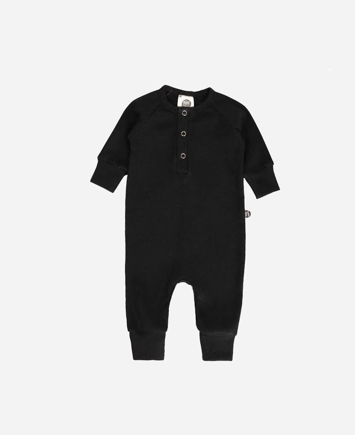 Macacão Bebê Canelado Botões Unissex MiniMalista Liso Preto - MiniMalista Baby - b2b, Baby, com-desconto-mm10, Frio, Menino, Neutro, tab-tam-mac-botões, Unissex, Winter Sale 20% -bebê-minimalista-estiloso