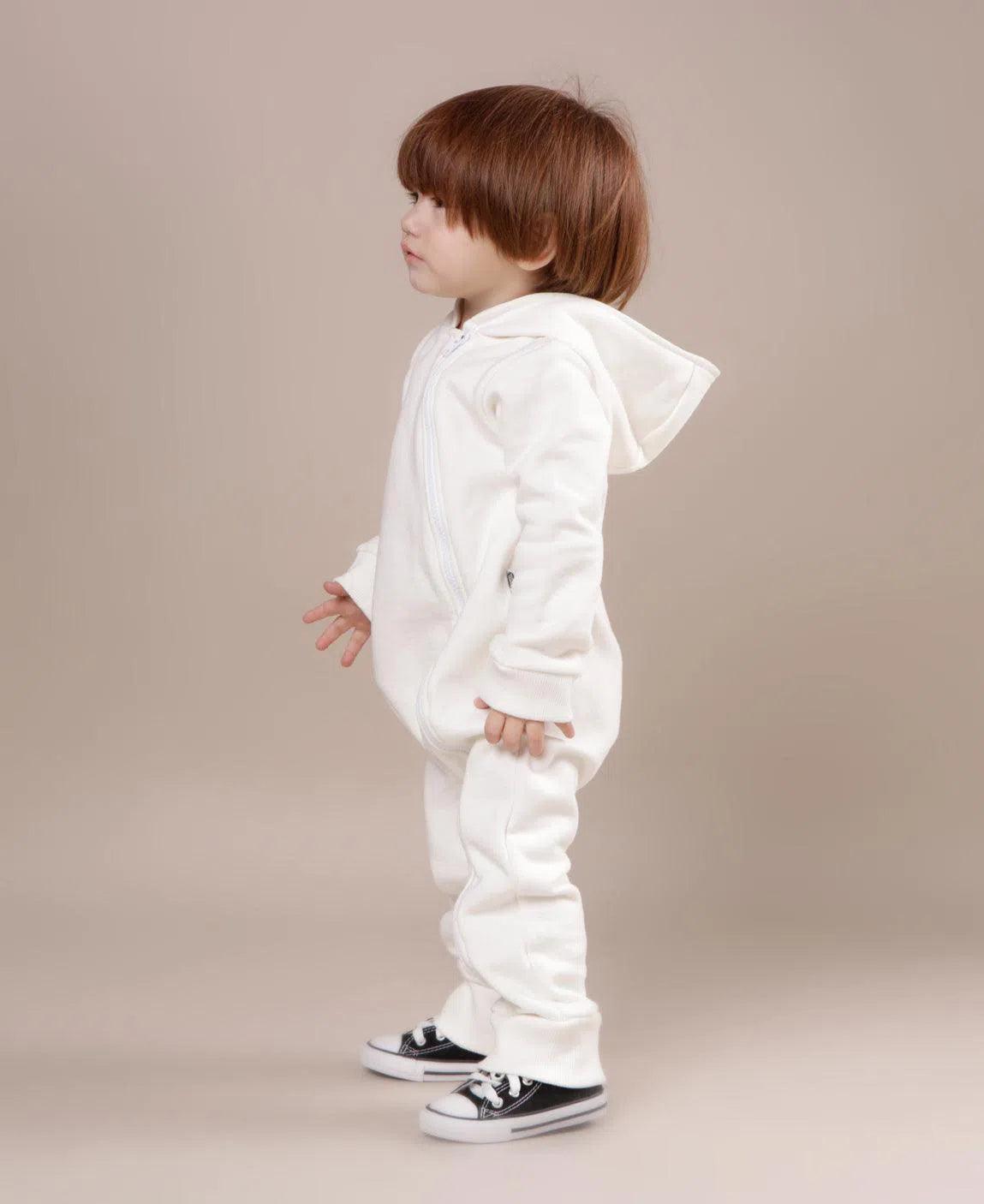 Macacão Bebê Capuz e Ziper Moletom Unissex MiniMalista | Liso Branco Off - MiniMalista Baby - 0.4, Ano Novo, anonovo, b2b, Baby, black-friday, com-desconto-mm10, Frio, Menino, Neutro, new, Reveillon, tab-tam-macacao-capuz-1, Unissex, Winter Sale 20% -bebê-minimalista-estiloso