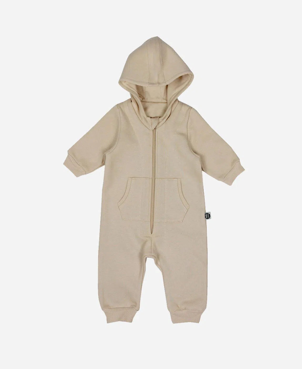 Macacão Bebê Capuz e Ziper Unissex Moletom Peluciado MiniMalista Liso Beige - MiniMalista Baby - b2b, Baby, com-desconto-mm10, Frio, Neutro, Unissex -bebê-minimalista-estiloso