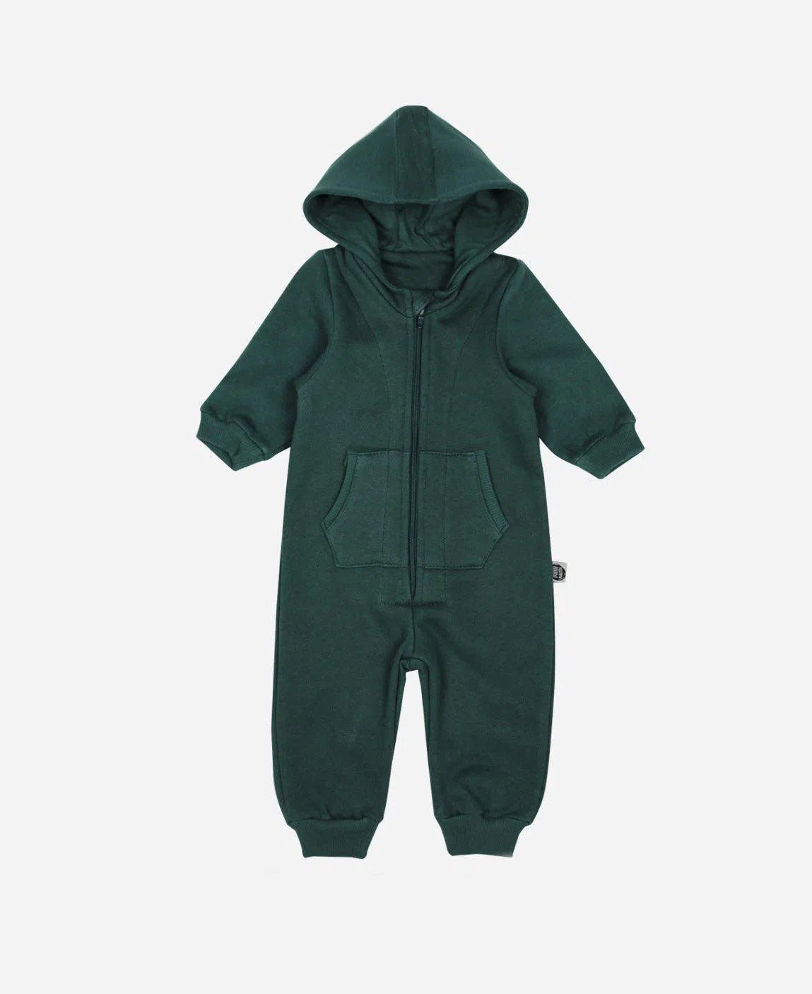 Macacão Bebê Capuz e Ziper Unissex Moletom Peluciado MiniMalista Liso Deep Green - MiniMalista Baby - b2b, Baby, Christmas, com-desconto-mm10, Frio, Menino, natal, Xmas -bebê-minimalista-estiloso