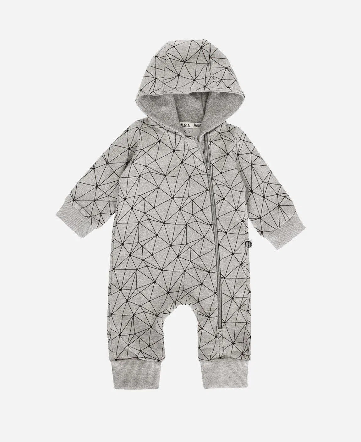 Macacão Bebê Capuz e Ziper Unissex Moletom Peluciado Satellite Mescla - MiniMalista Baby - b2b, Baby, com-desconto-mm10, Frio, Menino, Neutro, Unissex, Winter Sale 40% -bebê-minimalista-estiloso