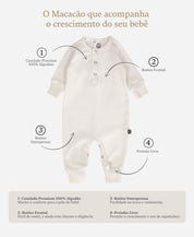 Kit 2 Macacões Canelados | Listras Marrom e Branco Off