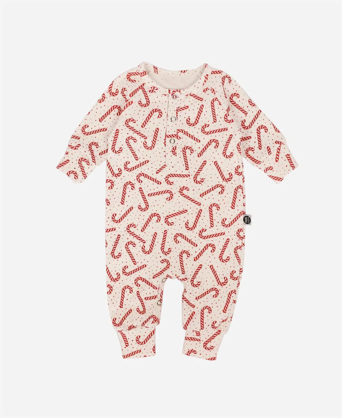 Macacão de Bebê Raglan Botões Unissex Candy Cane - MiniMalista Baby - b2b, Baby, Christmas, com-desconto-mm10, Meia Estação, natal, Neutro, tab-tam-mac-botões, Unissex, Xmas -bebê-minimalista-estiloso