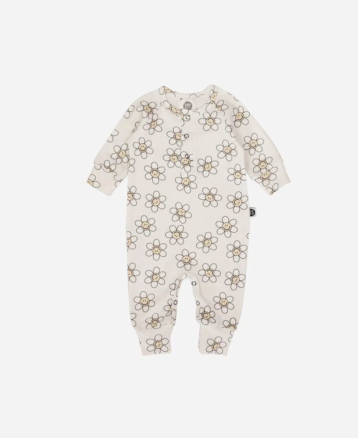 Macacão de Bebê Raglan Botões Unissex Flower Power - MiniMalista Baby - Ano Novo, b2b, Baby, com-desconto-mm10, Meia Estação, Menina, Reveillon, tab-tam-mac-botões -bebê-minimalista-estiloso