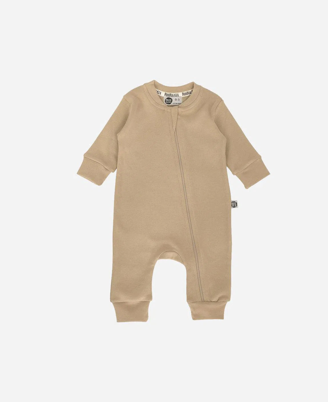 Macacão de Bebê Ziper Unissex MiniMalista Liso Avelã - MiniMalista Baby - b2b, Baby, Meia Estação, Menino, Neutro, outlet, tab-tam-macacão-ziper, Unissex -bebê-minimalista-estiloso