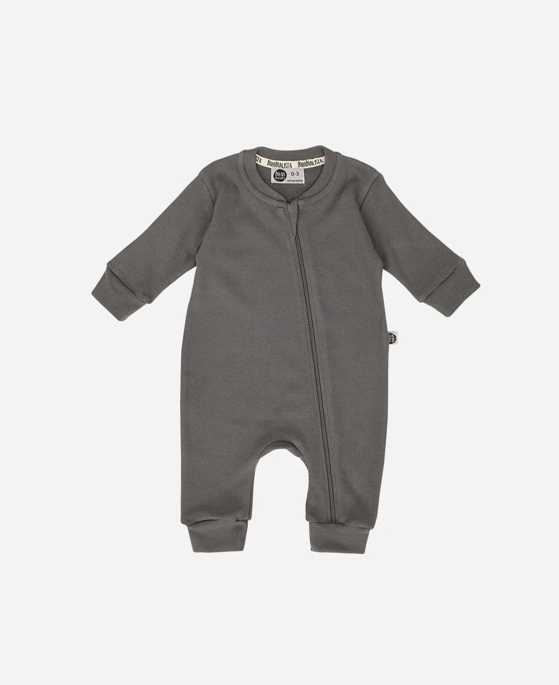 Macacão de Bebê Ziper Unissex MiniMalista Liso Grafitti - MiniMalista Baby - b2b, Baby, com-desconto-mm10, Meia Estação, Menino, tab-tam-macacão-ziper, Winter Sale 40% -bebê-minimalista-estiloso