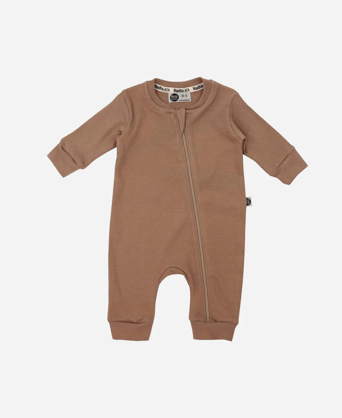 Macacão de Bebê Ziper Unissex MiniMalista Liso Mocha - MiniMalista Baby - b2b, Baby, com-desconto-mm10, Meia Estação, Menino, Neutro, tab-tam-macacão-ziper, Unissex, Winter Sale 40% -bebê-minimalista-estiloso