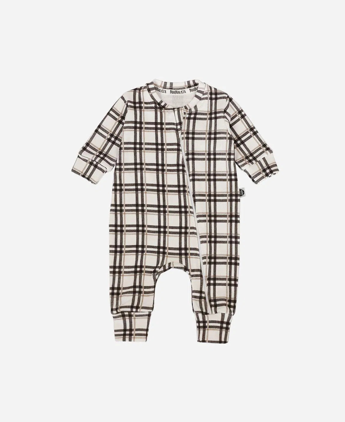 Macacão de Bebê Ziper Unissex Xadrez Plaid - MiniMalista Baby - b2b, Baby, com-desconto-mm10, Meia Estação, Menino, Neutro, tab-tam-macacão-ziper, Unissex, Winter Sale 30% -bebê-minimalista-estiloso