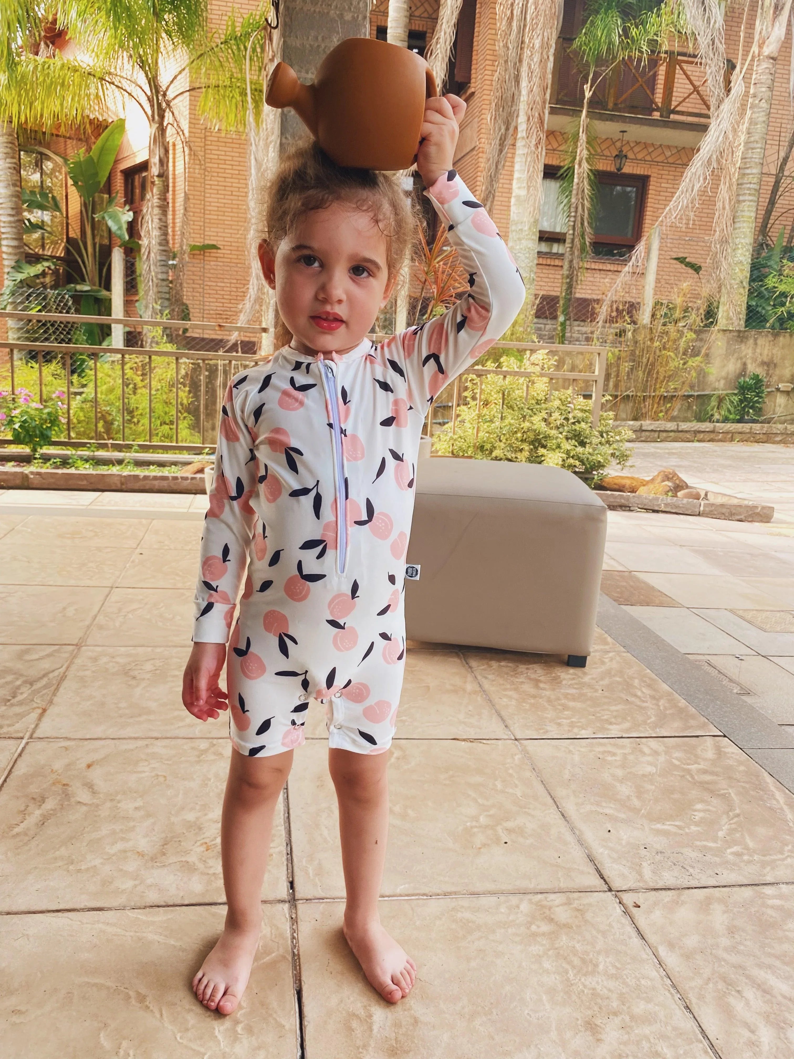 Macacão de Bebê Raglan Botões Unissex Apricots-minimalista-baby