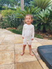 Macaquinho de Praia UV50+ | Liso Branco Off - MiniMalista Baby - 0, b2b, Baby, Calor, com-desconto-mm10, Menina, Neutro, tab-tam-macaquinho-praia, Unissex, Verão -bebê-minimalista-estiloso