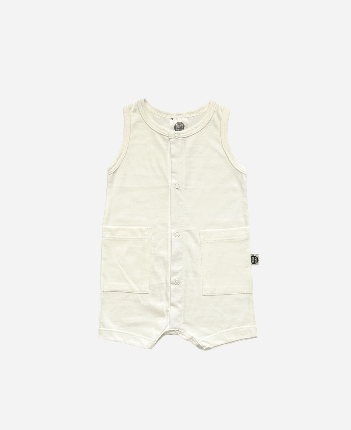 Macaquinho de Verão Botões Regata Unissex | Liso Branco Off - MiniMalista Baby - 0.25, 0.3, Ano Novo, anonovo, b2b, Baby, black-friday, Calor, com-desconto-mm10, Kids, Menino, Neutro, new, Reveillon, tab-tam-macaquinho-tank-romper, Unissex, Verão -bebê-minimalista-estiloso