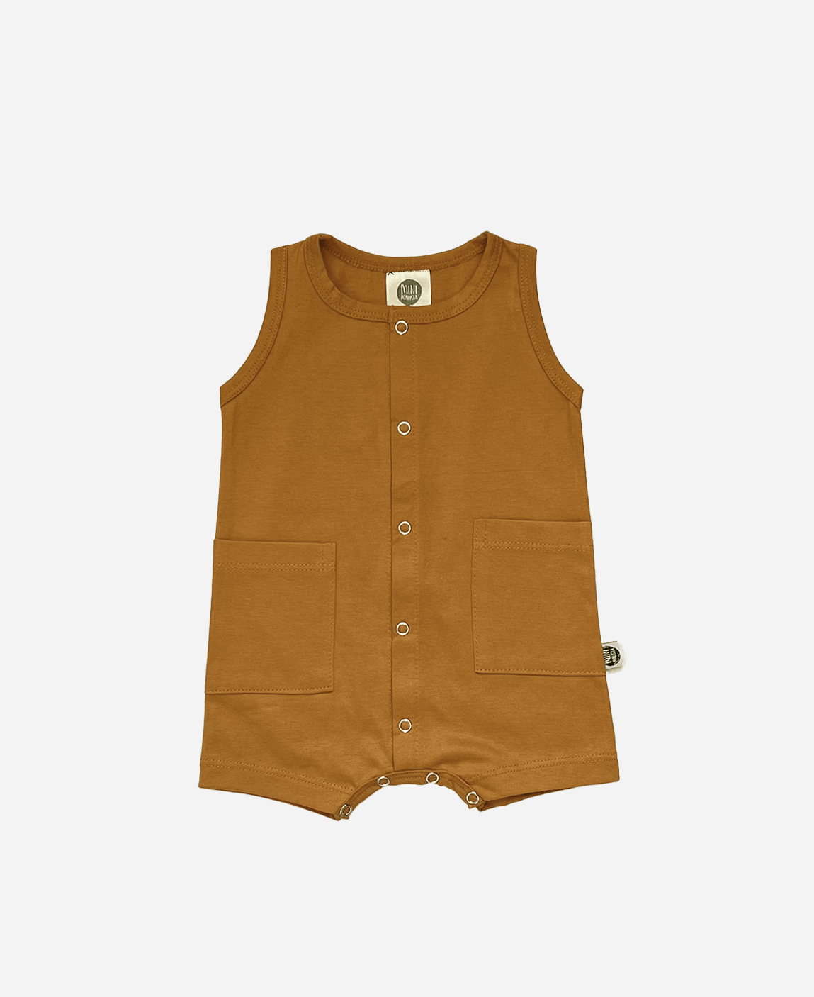 Macaquinho de Verão Botões Regata Unissex | Liso Goldie - MiniMalista Baby - 0.3, b2b, Baby, black-friday, Calor, com-desconto-mm10, Kids, Menino, Neutro, tab-tam-macaquinho-tank-romper, Unissex, Verão -bebê-minimalista-estiloso