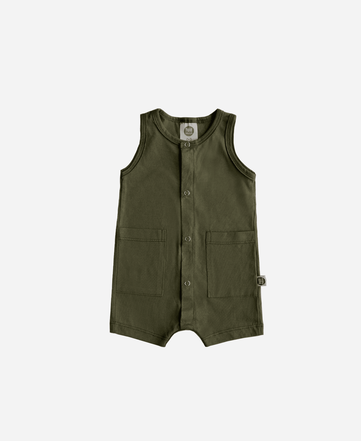 Macaquinho de Verão Botões Regata Unissex | Liso Jungle Green - MiniMalista Baby - 0.2, b2b, Baby, black-friday, Calor, Christmas, com-desconto-mm10, Kids, Menino, Natal, new, tab-tam-macaquinho-tank-romper, Verão, Xmas -bebê-minimalista-estiloso