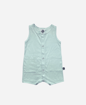 Macaquinho de Verão Botões Regata Unissex | Liso Mint - MiniMalista Baby - 0.3, anonovo, b2b, Baby, black-friday, Calor, com-desconto-mm10, Kids, Menino, Neutro, new, tab-tam-macaquinho-tank-romper, Unissex, Verão -bebê-minimalista-estiloso