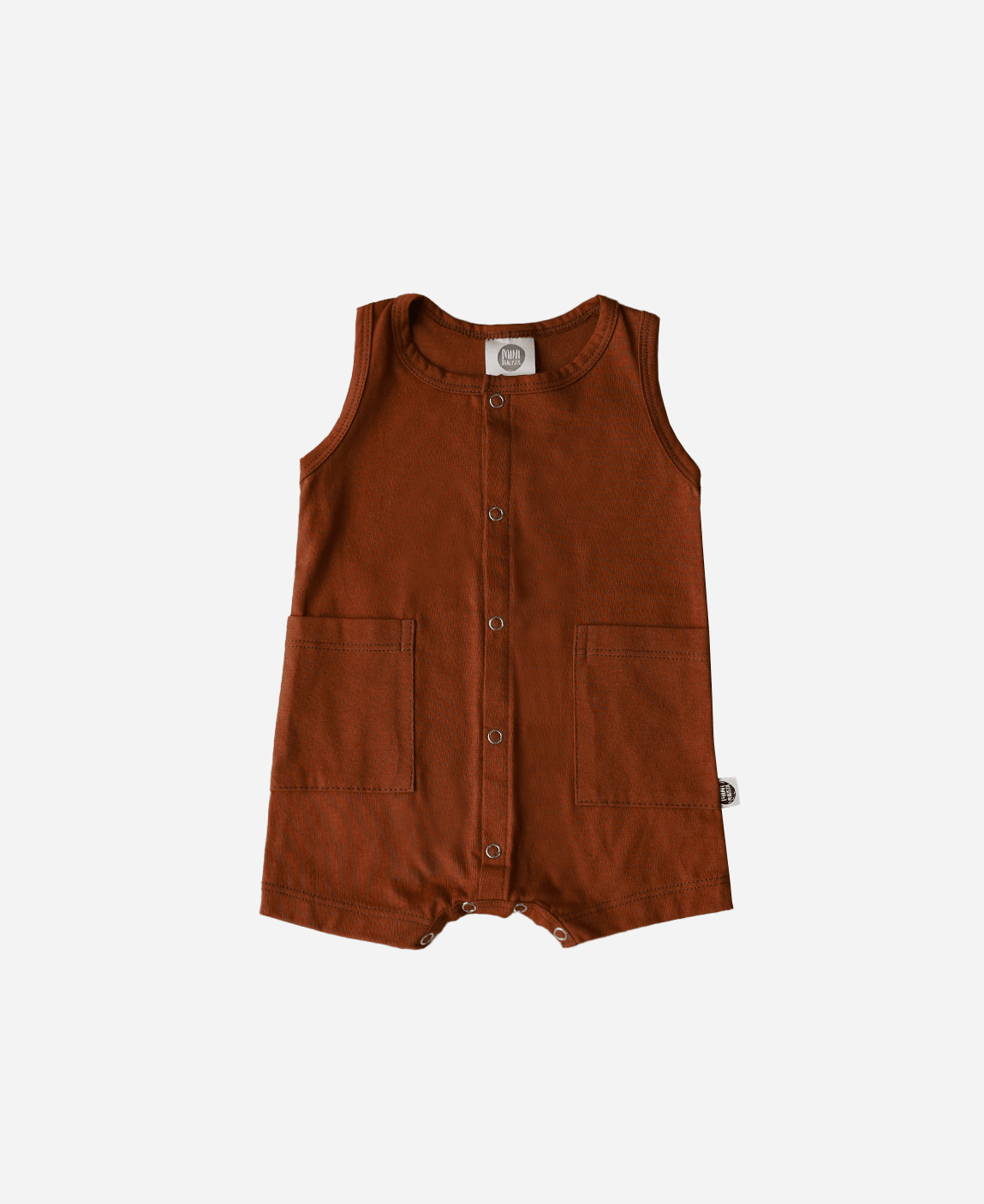 Macaquinho de Verão Botões Regata Unissex | Liso Oak - MiniMalista Baby - 0.3, b2b, Baby, black-friday, Calor, com-desconto-mm10, Kids, Menino, tab-tam-macaquinho-tank-romper, Verão -bebê-minimalista-estiloso