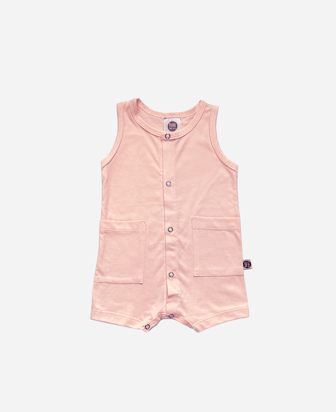 Macaquinho de Verão Botões Regata Unissex | Liso Peachy - MiniMalista Baby - 0.3, anonovo, b2b, Baby, black-friday, Calor, com-desconto-mm10, Kids, Menina, Neutro, new, tab-tam-macaquinho-tank-romper, Unissex, Verão -bebê-minimalista-estiloso