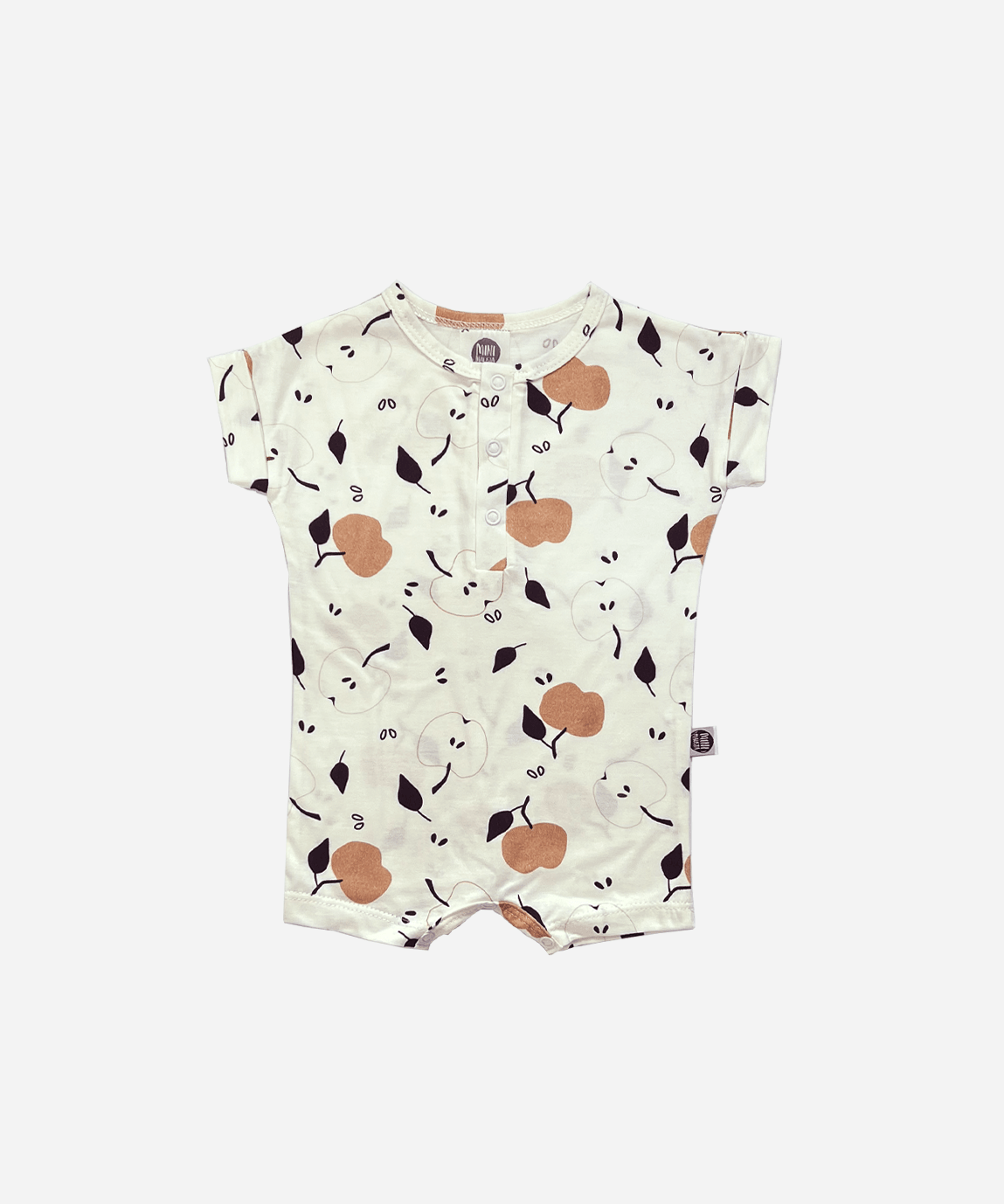 Macaquinho Romper Manguinha Unissex | Apples - MiniMalista Baby - 0.2, b2b, Baby, black-friday, Calor, com-desconto-mm10, Kids, Menino, minime, Neutro, new, tab-tam-macaquinho-romper, Unissex, Verão -bebê-minimalista-estiloso