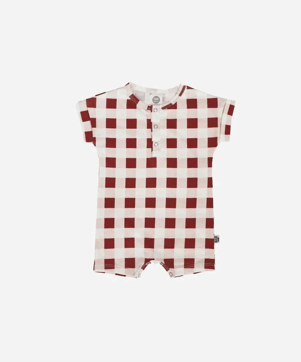 Macaquinho Romper Manguinha Unissex Vichy Wine - MiniMalista Baby - 0, b2b, Baby, Calor, Christmas, com-desconto-mm10, Menina, natal, SALE-FINAL, tab-tam-macaquinho-romper, Verão, Xmas -bebê-minimalista-estiloso