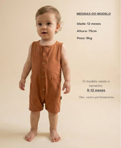 Macaquinho de Verão Botões Regata Unissex | Liso Ginger