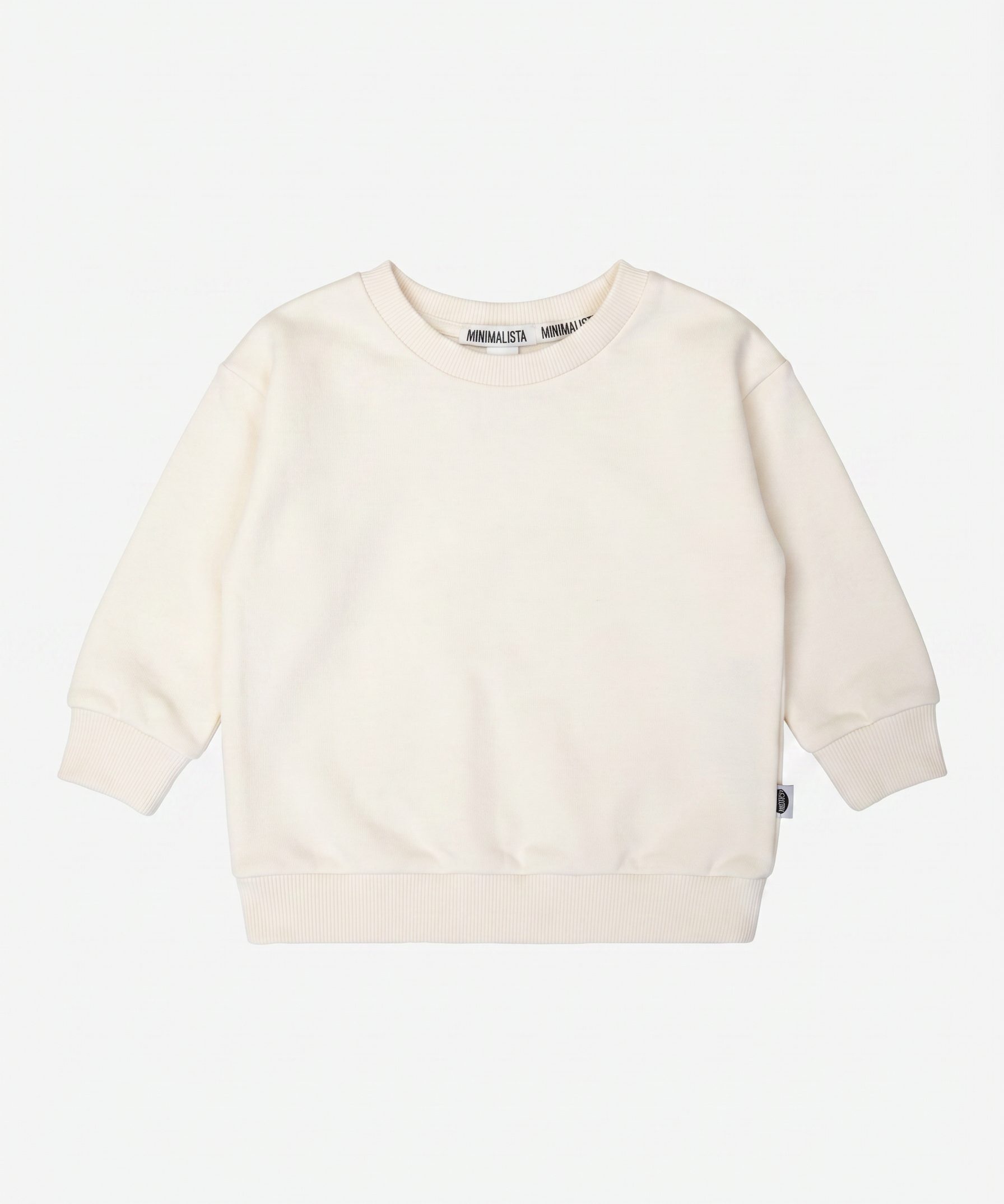Moletom Peluciado Unissex Liso Branco Off MiniMalista Baby — blusa de frio infantil 100% algodão peluciado, casaco off-white minimalista para bebê e criança, unissex menino e menina, roupa de inverno cor branco neutro que combina com tudo