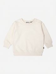Moletom Peluciado Unissex Liso Branco Off MiniMalista Baby — blusa de frio infantil 100% algodão peluciado, casaco off-white minimalista para bebê e criança, unissex menino e menina, roupa de inverno cor branco neutro que combina com tudo