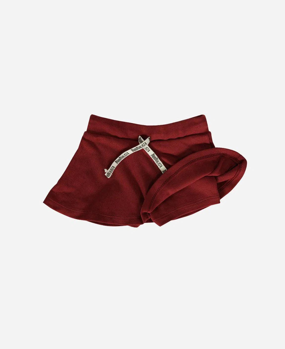 Saia-Shorts Infantil MiniMalista Liso Merlot - MiniMalista Baby - 0, 0.3, b2b, black-friday, Calor, Christmas, com-desconto-mm10, Kids, Menina, natal, tab-tam-short-saia, Verão, Xmas -bebê-minimalista-estiloso