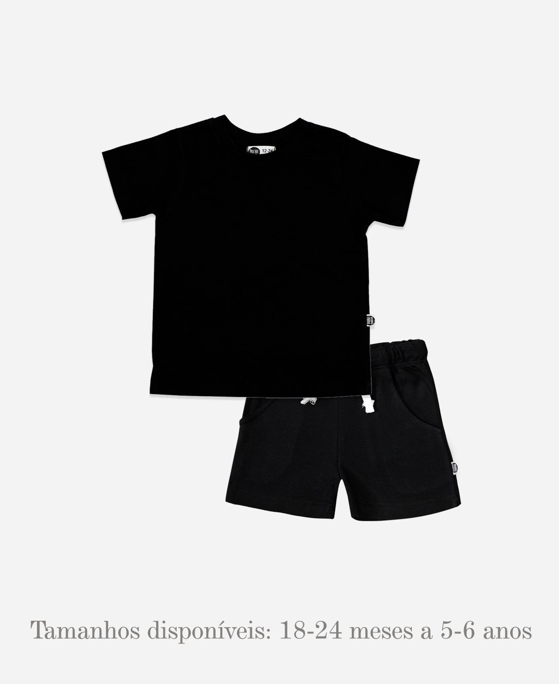 Conjunto Camiseta e Bermuda Verão | Liso Preto