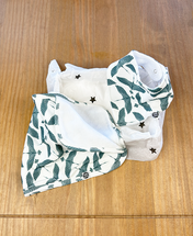 Kit Babador + Paninho de Arrotar (Burp Cloth) Blue Flock