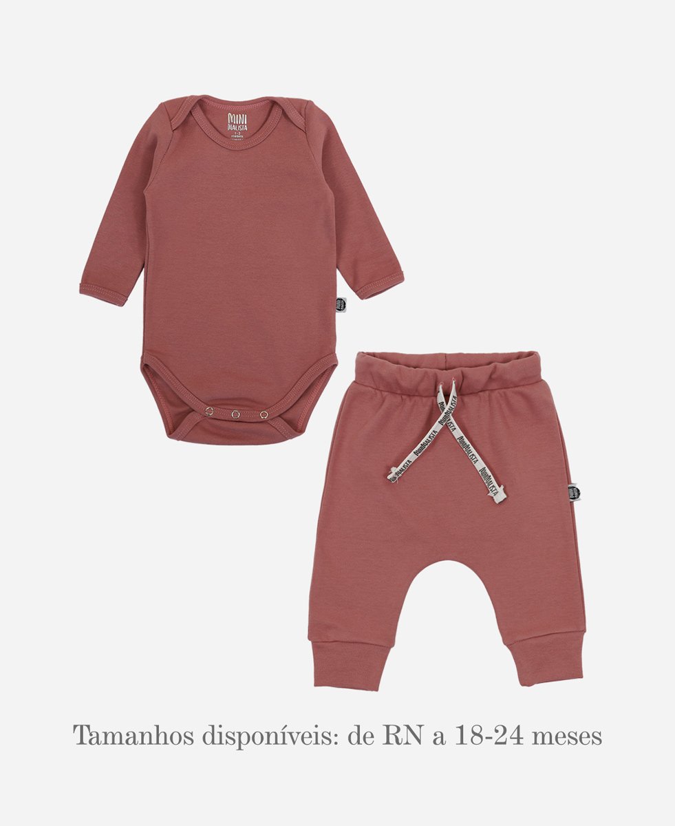 Conjunto Body e Calça | Liso Dark Rose