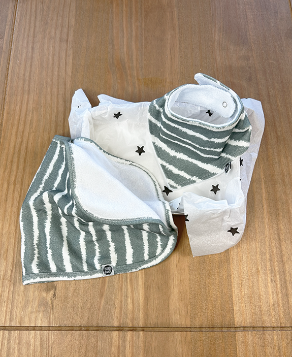 Kit Babador + Paninho de Arrotar (Burp Cloth) Tie Dye