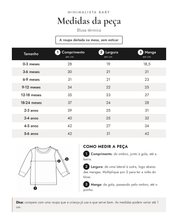Tabela de medidas da peça | Blusa térmica