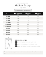 Tabela de medidas da peça | Calça térmica