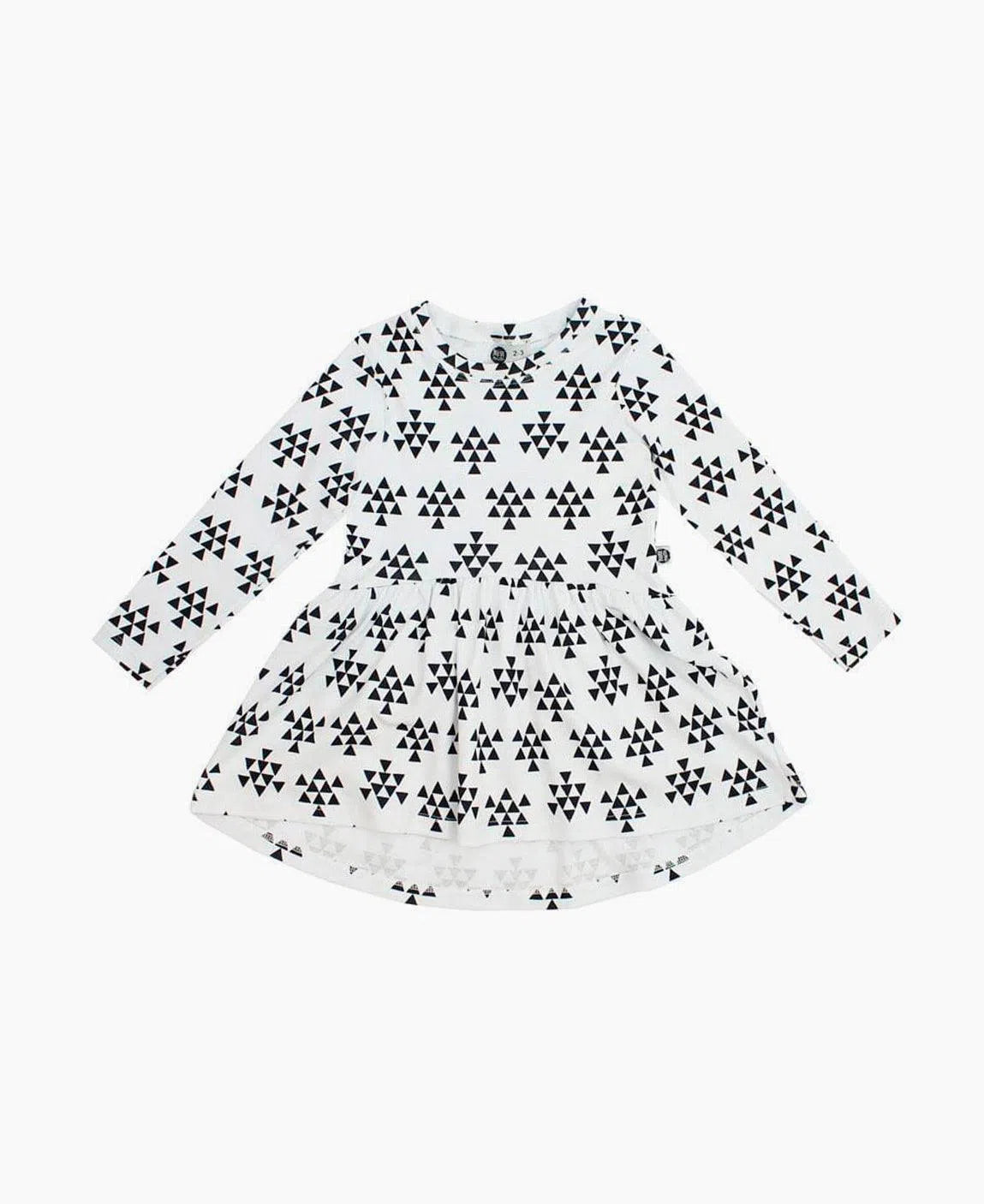 Vestido de Inverno Infantil Manga Longa Triângulos - MiniMalista Baby - 0.3, 0.35, b2b, black-friday, Frio, Kids, Menina, outlet, SALE-FINAL, tab-tam-vestido-manga-longa, últimas-peças -bebê-minimalista-estiloso