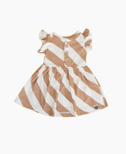 Vestido de Verão Babado Infantil | Listras Diagonais Bege - MiniMalista Baby - 0.2, b2b, black-friday, Calor, com-desconto-mm10, Kids, Menina, minime, new, tab-tam-vestido-babado, Verão -bebê-minimalista-estiloso