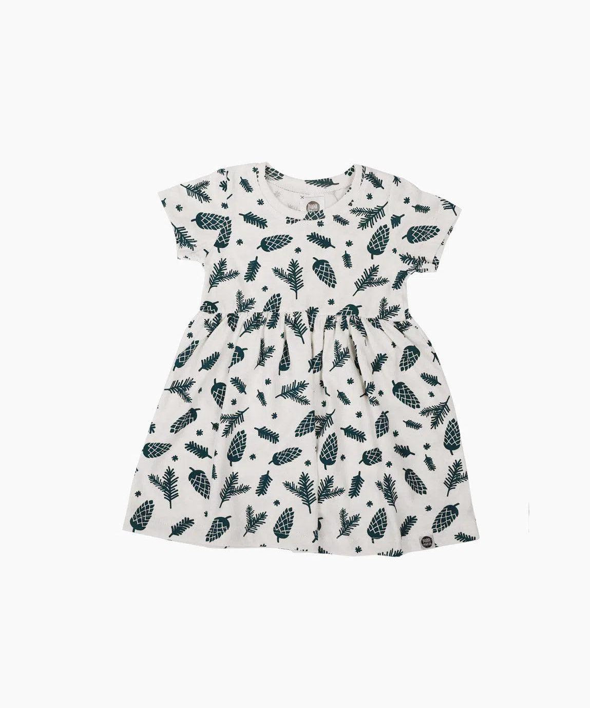 Vestido de Verão Infantil | Pine Cones - MiniMalista Baby - 0, b2b, Calor, Christmas, com-desconto-mm10, Kids, Menina, natal, SALE-FINAL, tab-tam-vestido-manga-curta, Verão, Xmas -bebê-minimalista-estiloso