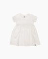 Vestido Infantil com Manga Curta MiniMalista Liso Branco Off - MiniMalista Baby - Ano Novo, anonovo, b2b, Calor, com-desconto-mm10, Kids, Menina, Neutro, Reveillon, Unissex, Verão -bebê-minimalista-estiloso