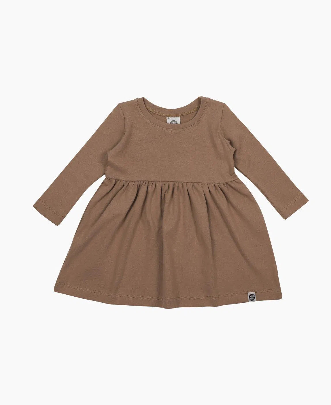 Vestido Infantil Manga Longa MiniMalista Liso Mocha - MiniMalista Baby - b2b, com-desconto-mm10, Frio, Kids, Menina, Neutro, tab-tam-vestido-manga-longa, Unissex, Winter Sale 40% -bebê-minimalista-estiloso