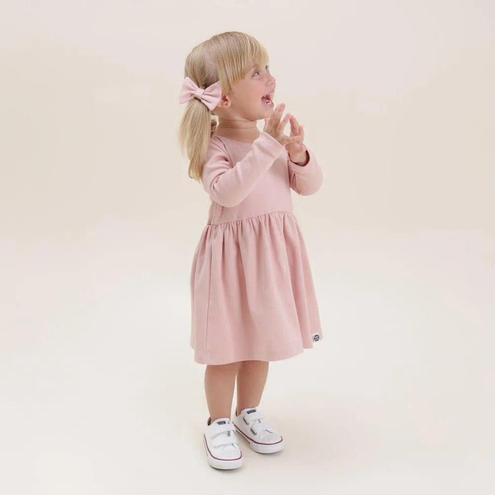 Vestido Infantil Manga Longa MiniMalista | Liso Mystic Rose - MiniMalista Baby - 0.3, 0.4, b2b, black-friday, com-desconto-mm10, Frio, Kids, Menina, tab-tam-vestido-manga-longa, Winter Sale 40% -bebê-minimalista-estiloso