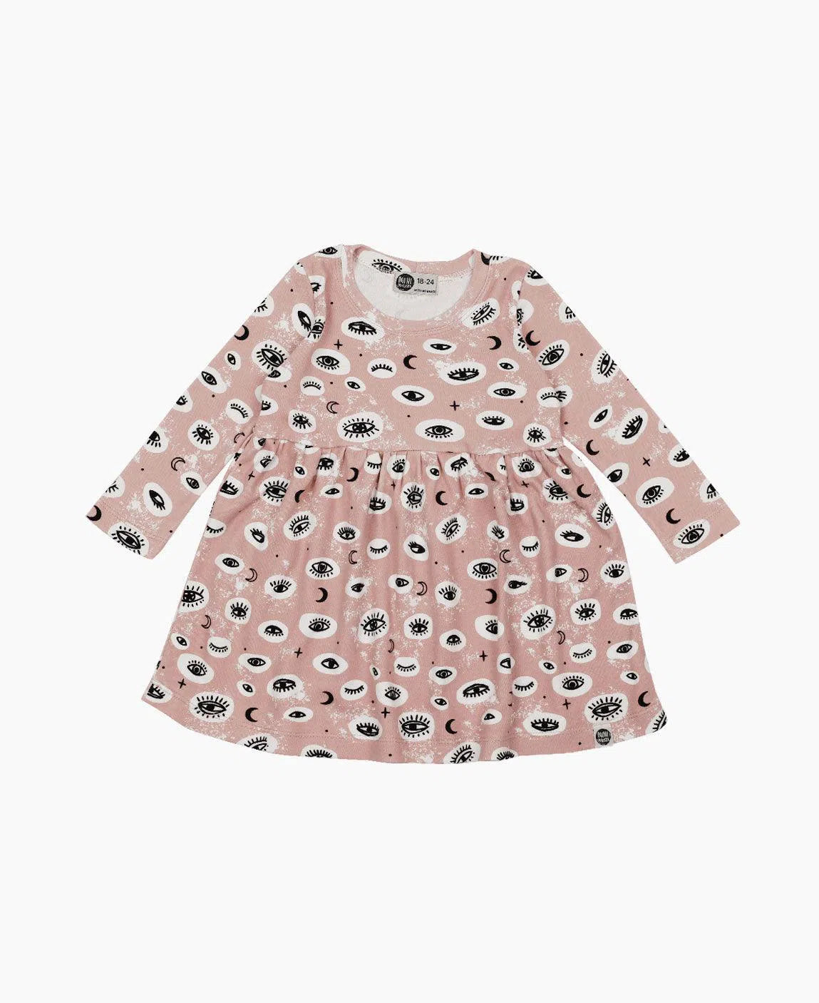 Vestido Manga Longa Infantil Mystic Eyes - MiniMalista Baby - b2b, Frio, Kids, Menina, outlet, tab-tam-vestido-manga-longa, Winter Sale 40% -bebê-minimalista-estiloso