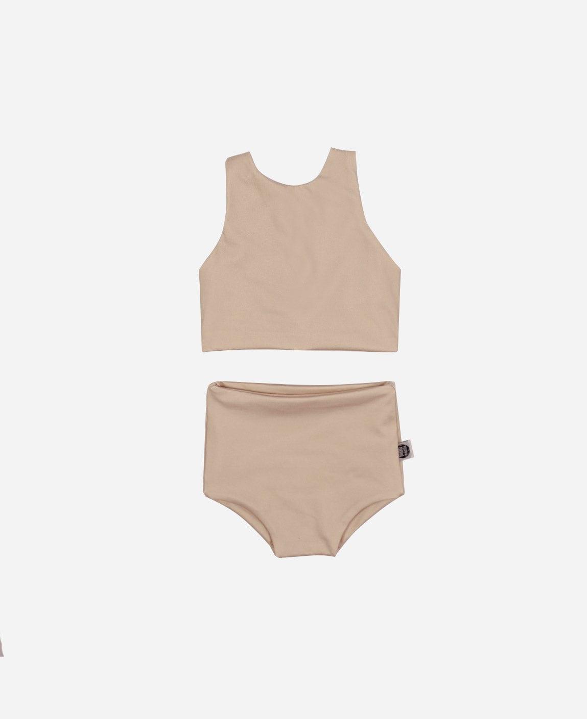 Biquini Dupla Face Infantil UV50+ MiniMalista | Liso Beige - MiniMalista Baby - 0, b2b, Calor, com-desconto-mm10, Menina, tab-tam-biquini, Verão -bebê-minimalista-estiloso