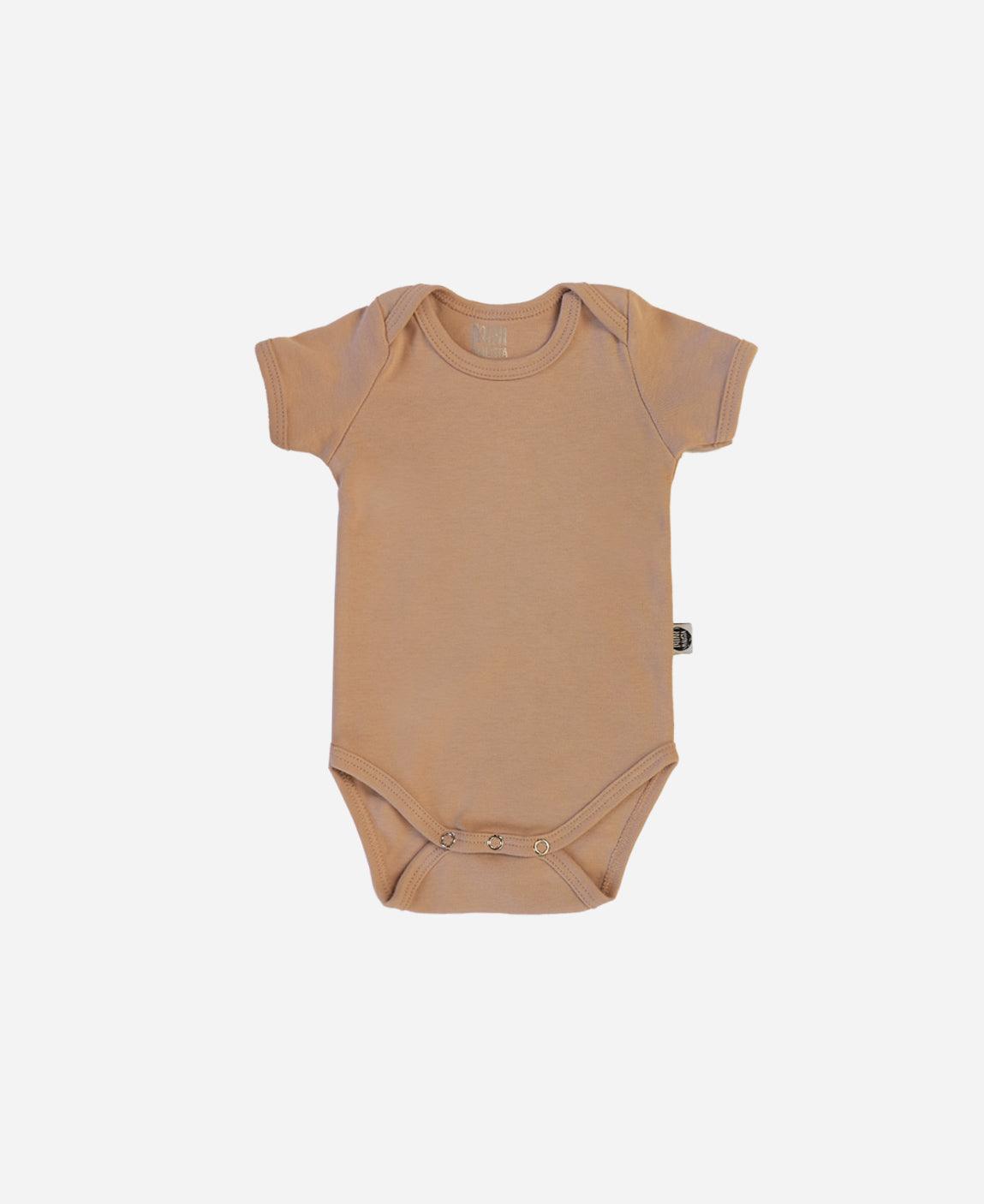 Body de Bebê Manga Curta Unissex MiniMalista | Liso Cinnamon - MiniMalista Baby - 0.2, b2b, Baby, black-friday, com-desconto-mm10, Meia Estação, Menina, Menino, Neutro, tab-tam-body-curto, Unissex -bebê-minimalista-estiloso