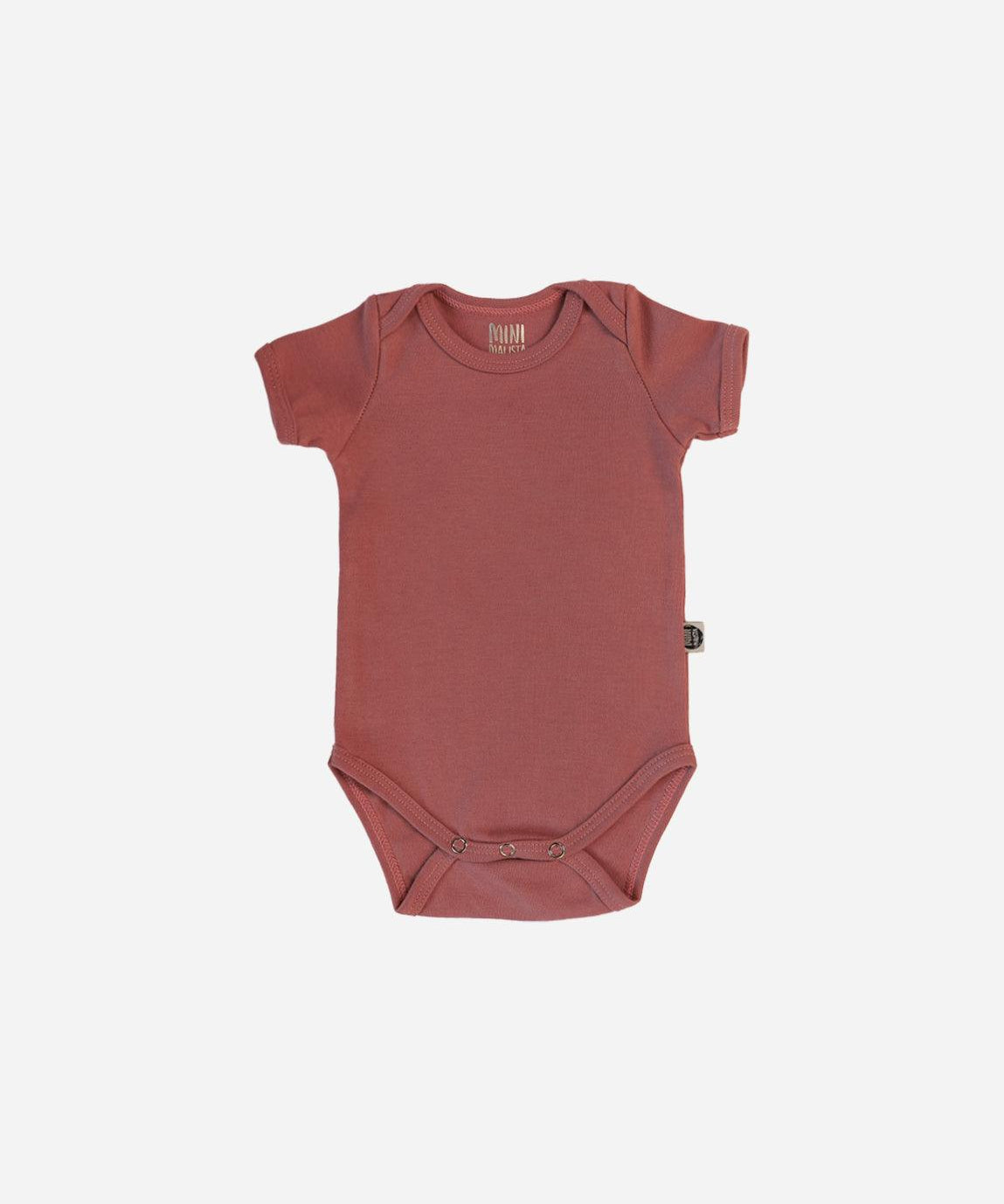 Body de Bebê Manga Curta Unissex MiniMalista | Liso Dark Rose - MiniMalista Baby - 0.2, b2b, Baby, black-friday, com-desconto-mm10, Meia Estação, Menina, tab-tam-body-curto -bebê-minimalista-estiloso