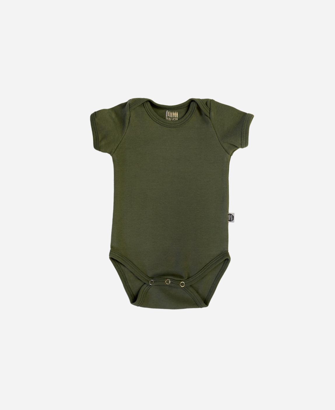Body de Bebê Manga Curta Unissex MiniMalista | Liso Jungle Green - MiniMalista Baby - 0.2, b2b, Baby, black-friday, Christmas, com-desconto-mm10, Meia Estação, Menino, Natal, tab-tam-body-curto, Xmas -bebê-minimalista-estiloso