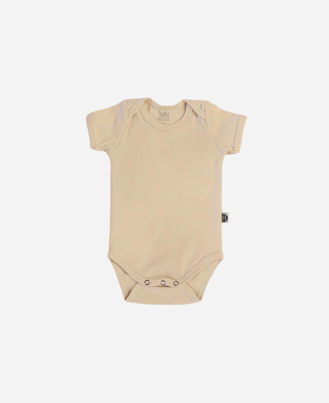 Body de Bebê Manga Curta Unissex MiniMalista | Liso Sand - MiniMalista Baby - 0.3, b2b, Baby, black-friday, com-desconto-mm10, Meia Estação, Menina, Neutro, tab-tam-body-curto, Unissex -bebê-minimalista-estiloso