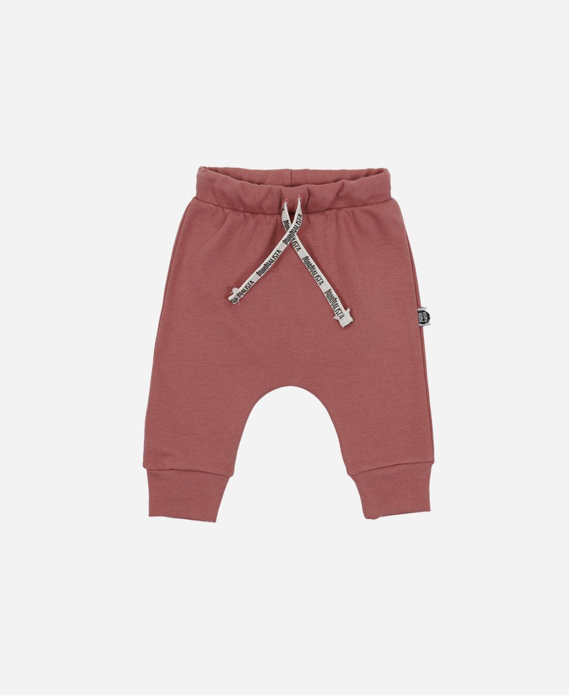 Calça de Bebê Harém Unissex MiniMalista | Liso Dark Rose - MiniMalista Baby - 0.2, b2b, Baby, black-friday, com-desconto-mm10, Meia Estação, Menina, tab-tam-calça-bolsão-kids -bebê-minimalista-estiloso