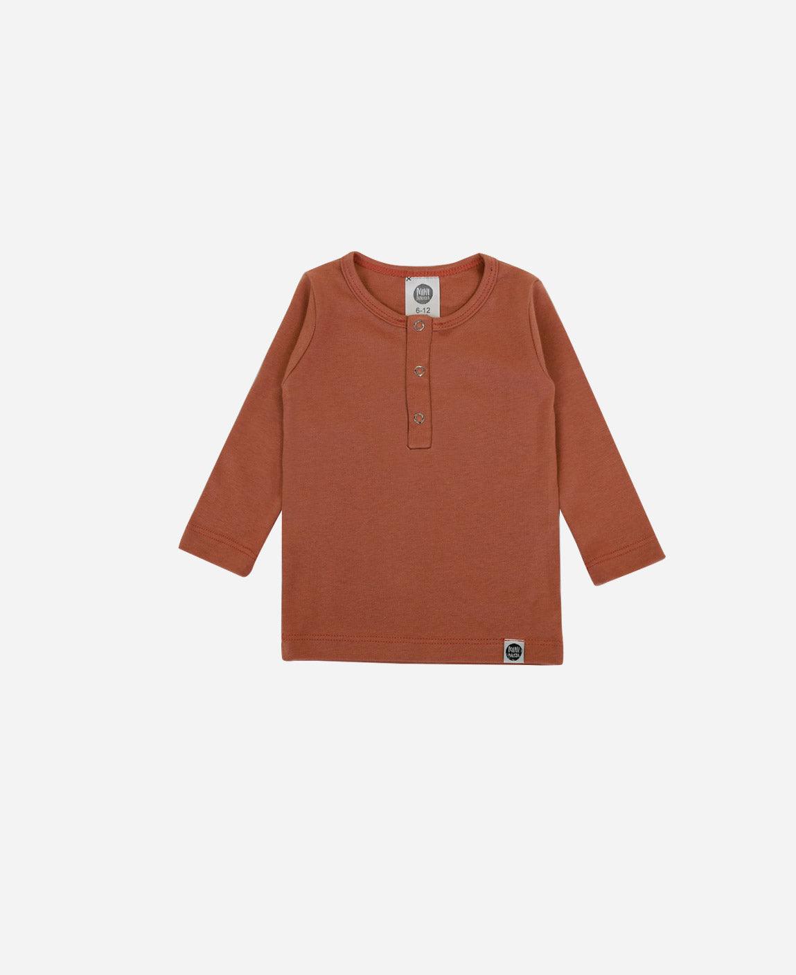 Camiseta Infantil de Inverno Manga Longa Unissex Botões MiniMalista Liso Chutney - MiniMalista Baby - b2b, com-desconto-mm10, Frio, Kids, Neutro, new, Unissex, Winter Sale 20% -bebê-minimalista-estiloso